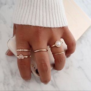 Gold Boho Ring Set